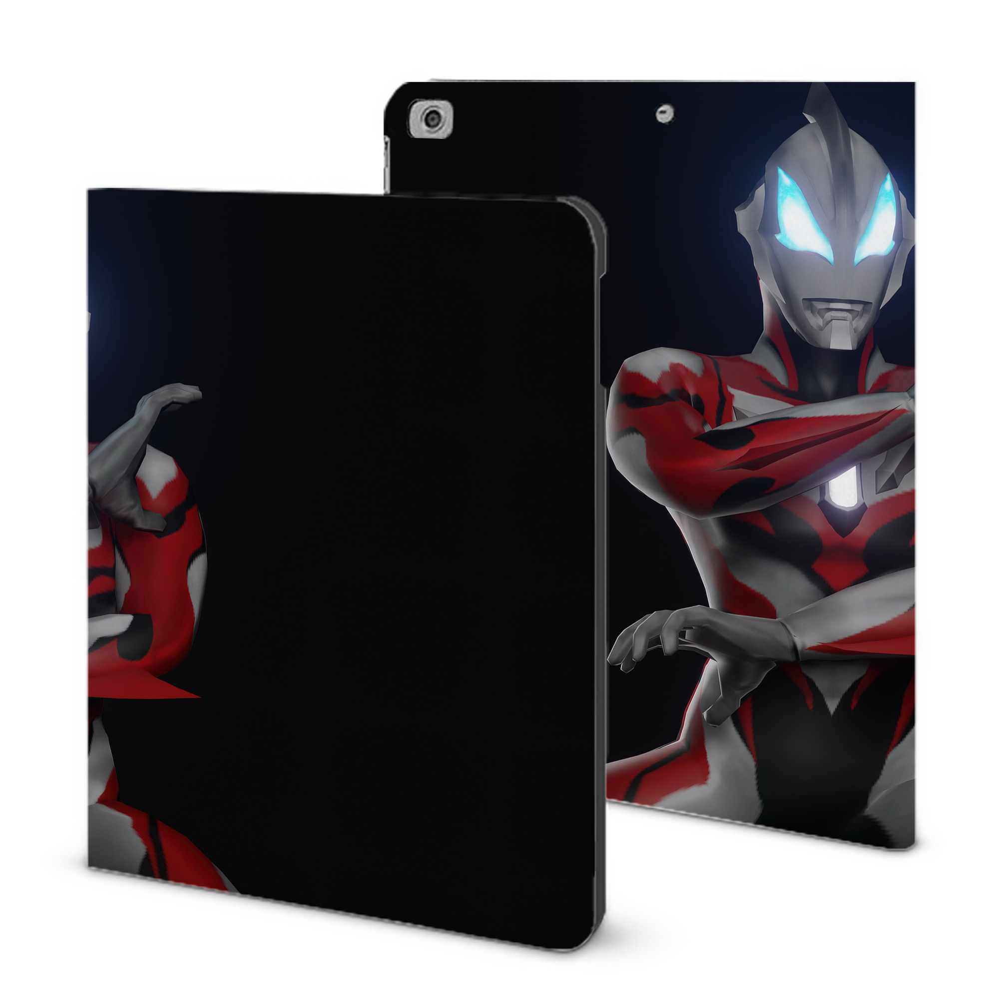 （画像用） ウルトラマン Ultraman IPad ケース ブック型 PUレザー TPU 耐衝撃 軽量 薄型 ペン収納なし 全面保護 IPad 各モデル対応